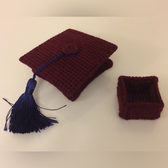 New Graduate Gift Box Ring Jewelry Storage Graduation School Burgundy Red Blue - Picture 1 of 1